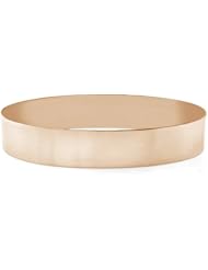 14K Rose Gold Flat Bangle Bracelet, 12mm (1/2") [Jewelry]