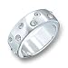 Women's Stone Band Clear Swarovski Crystal Rhodium Ring, Size: 5-10