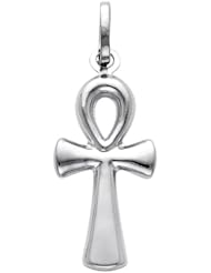 14K White Gold Religious Medium Ankh Cross Charm Pendant