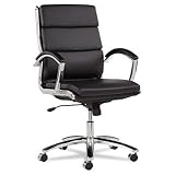 Alera NR4219 Neratoli Mid-back Swivel/tilt Chair Black Soft-touch Leather Chrome Frame