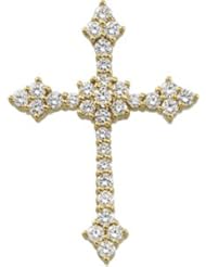 Ann Harrington Jewelry 14k Yellow Gold 7/8 Ct Tw Diamond 31 X 22.5 mm Cross Pendant