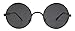 VIVIAN & VINCENT Hippie Retro Vintage Glasses, Round Circle Sunglasses for women men Metal Frame Shades Eyewear Black Frame Black Lens