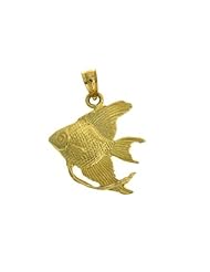 Dazzlers Solid 14 karats Gold Angelfish Charm Pendant available in three colors from jewelsberry (weights: 1.6 grams only)