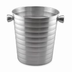 Satin Finish Brushed Aluminum Beehive Ice Bucket