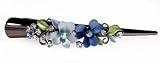 Blue Odilon Flower Swarovski Alligator Clip