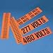 Panduit PCV-277/480CY Voltage Marker, 2.25" W x 0.50" H, "277/480 Volt", Vinyl, Black/Orange (90-Pack)