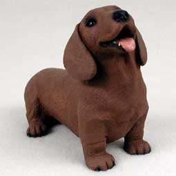DACHSHUND Dog Red Puppy Doxy MEDIUM looks up Resin Figurine PDF19A