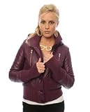 MadeMe The Hooded Leather Bomber in Purple,Light Jackets for Women