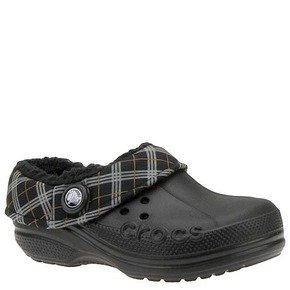 Crocs Blitzen Winter Plaid Clog (Toddler/Little Kid),Black/Black,6-7 M US Toddler