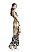 Bluetime Womens Sexy Boho Print V-neck Long Maxi Beach Party Dress