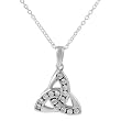 Sterling Silver CZ Accented Celtic Knot Necklace