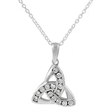 Sterling Silver CZ Accented Celtic Knot Necklace