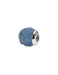 Sterling Silver Blue Quartz Stone Charm for 3mm Bracelets