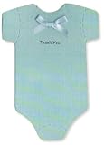 Onesie Thank-you Cards - Aqua Linen - Baby Boy