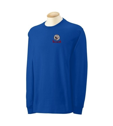 Custom embroidered baseball with face design on long sleeve t-shirt