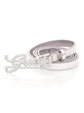 Guess - GUESS Patent Skinny GUESS Script Belt