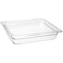 Cambro 22CW 4.1 qt Capacity, 12-3/4" Length x 10-7/16" Width x 2-1/2" Depth, Camwear Clear Polycarbonate Half Size Food Pan