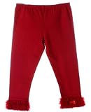 Kaiya Eve Red Ruffle Hem Leggings w/ Bow