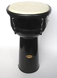QUALITY DJEMBE 12 HEAD BLACK FIBREGLASS WITH COMFORT RIM