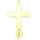 Gold Filled Cross Charm Religious Necklace Jewelry 28mm