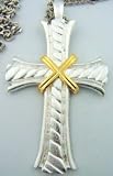 Flared Simple Clergy Bishops Pectoral Cross Silver Gold Gild 30 Chain Two Tone