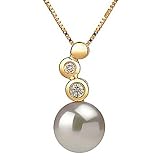 Galina White 7-8mm AAA Japanese Akoya 18 Karat Gold Pearl Pendant