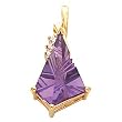 14K Yellow Gold Fancy Cut Amethyst and Diamond Pendant