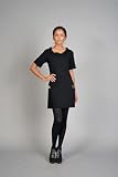 Black Cowl Neck Mini Dresses by Claude Brown