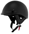 Skid Lid Traditional Solid Low Profile Motorcycle Half Helmet with Visor and Ear Straps - Frontiercycle (Free U.S. Shipping) (L, FLAT BLACK)