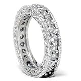 1.50CT Diamond Antique Vintage Like Eternity Anniversary Hand Engraved Wedding Ring Band SZ 8 G/H I1