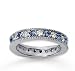 1 1/4Ct Blue Sapphire and Diamond 14K W Gold Eternity Band