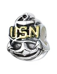 Genuine Zable (TM) Product. 925 Sterling Silver US Navy Charm. 100% Satisfaction Guaranteed.