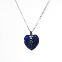 Swarovski Crystal Pendant on Sterling Silver chain - Heliotrope Heart 14mm