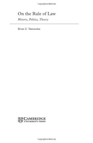 On the Rule of Law: History, Politics, Theory