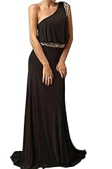 Modest One Shoulder 2014 Chiffon Evening Dress 