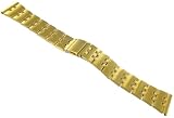20mm Speidel Gold Tone Adjustable Semi-Solid Link Deployment Buckle Watch Band 1671/17