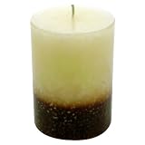 Dual-color Round Pillar Decorative Candle Lamp, Candle Lantern -
Amber/Ivory - 3