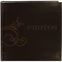Pioneer Embroidered Scroll and "Photos" Sewn Leatherette Cover Photo Album, Brown