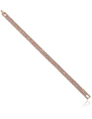 Oroclone "Crystal Set" Plated Crystal Three Row Bracelet, 7"