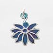 Open Lotus Flower Pendant in Sterling Silver with Patina Finish, #9124