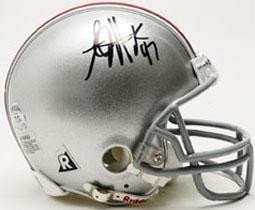 AJ Hawk Autographed/Hand Signed Ohio State University Mini Helmet