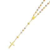 14k Tri-Color Beaded Rosary