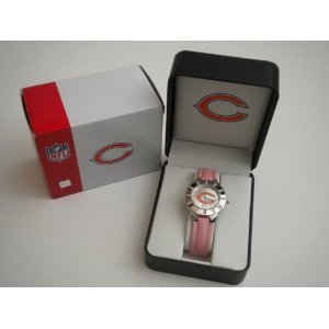 NFL Chicago Bears Sparkling Pink Band Ladies Watch in Gift Box