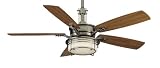 Fanimation FP5220PW Andover Ceiling Fan, Pewter Finish, 5 Cherry/Walnut Blades, Frosted Glass