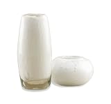 Ferraro Modern Milk Seeded Glass Vase - Left