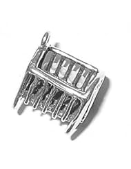 Sterling Silver 3D Baby Crib Charm With Baby On Blanket Inside Of Crib