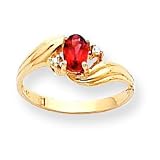 14k .03ct Diamond & Garnet BirthStone Ring