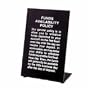 MMF Industries 283510004 Easel-Style Funds Availability Policy Sign, 6W x 9H Inch, Fifth Business Day - English, White Lettering / Black Background, Plexiglas (Each)