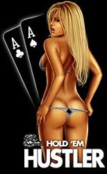 HUSTLER T-SHIRT POKER HUSTLER PINUP GIRL SHIRTS