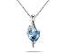Trillion Shaped Blue Topaz and Diamond Pendant in 14K White Gold